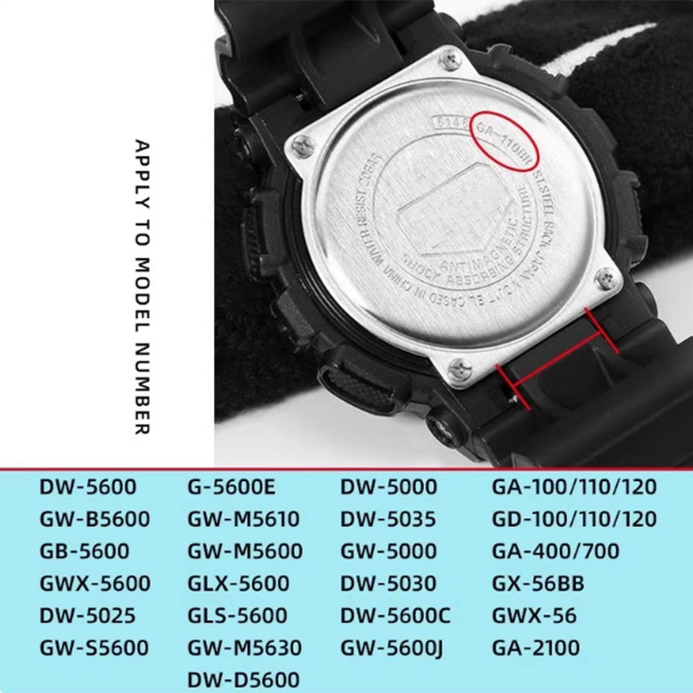 1 Par 16 mm til 22 mm metalkonnector til Casio DW / GA / GW / GLX Serie Urrem Adapter