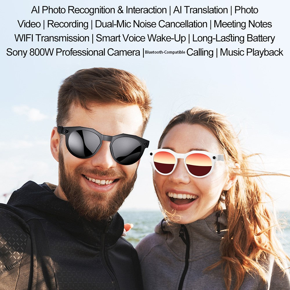 W611pro AI Real Time Translation Bluetooth-compatible Smart Glasses 4K Video Recording Wearable Camera