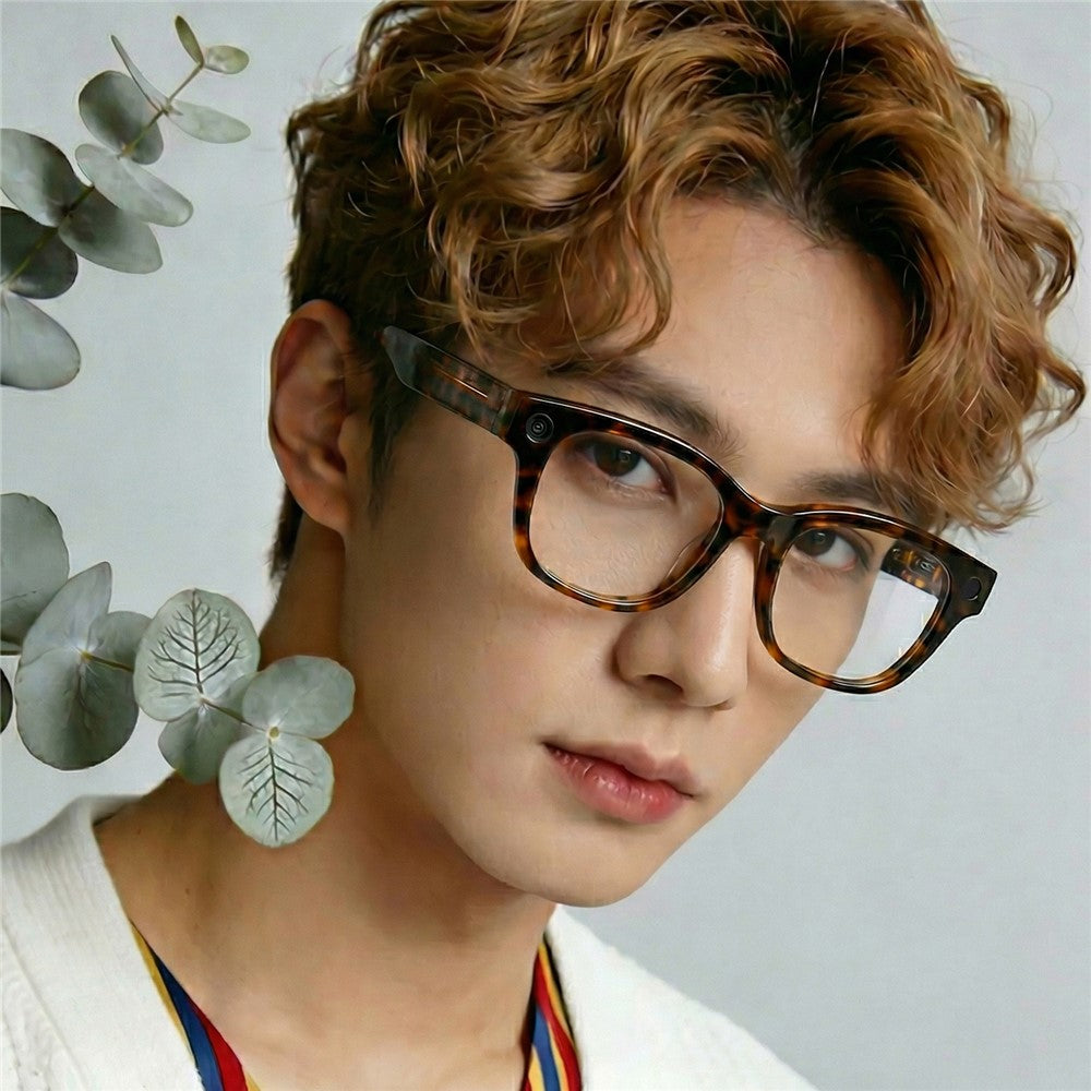 E06D AI Smart Glasses 13MP Camera 1080P Recording Voice Assistant Translation D-Shape Frame Eyeglasses for Photography