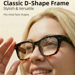 E06D AI Smart Glasses 13MP Camera 1080P Recording Voice Assistant Translation D-Shape Frame Eyeglasses for Photography