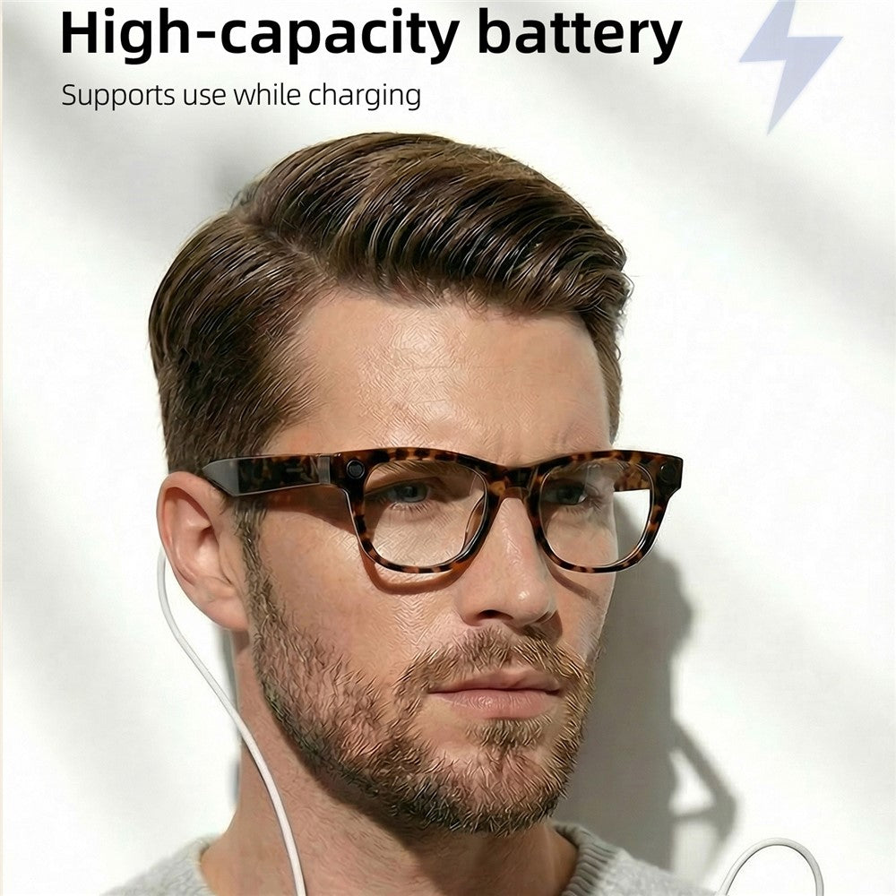 E06D AI Smart Glasses 13MP Camera 1080P Recording Voice Assistant Translation D-Shape Frame Eyeglasses for Photography