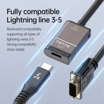 Thunderbolt 3/4/5-kompatibel USB-C till VGA-konverterare 1080P/60Hz HD-videoadapterkabel för skärm, projektor, TV-skärm