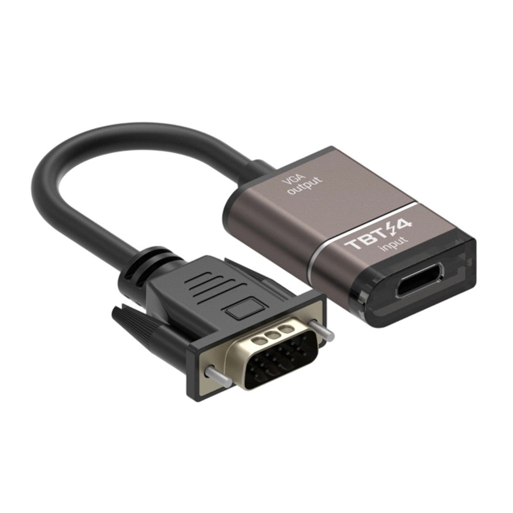 Thunderbolt 3/4/5-kompatibel USB-C till VGA-konverterare 1080P/60Hz HD-videoadapterkabel för skärm, projektor, TV-skärm