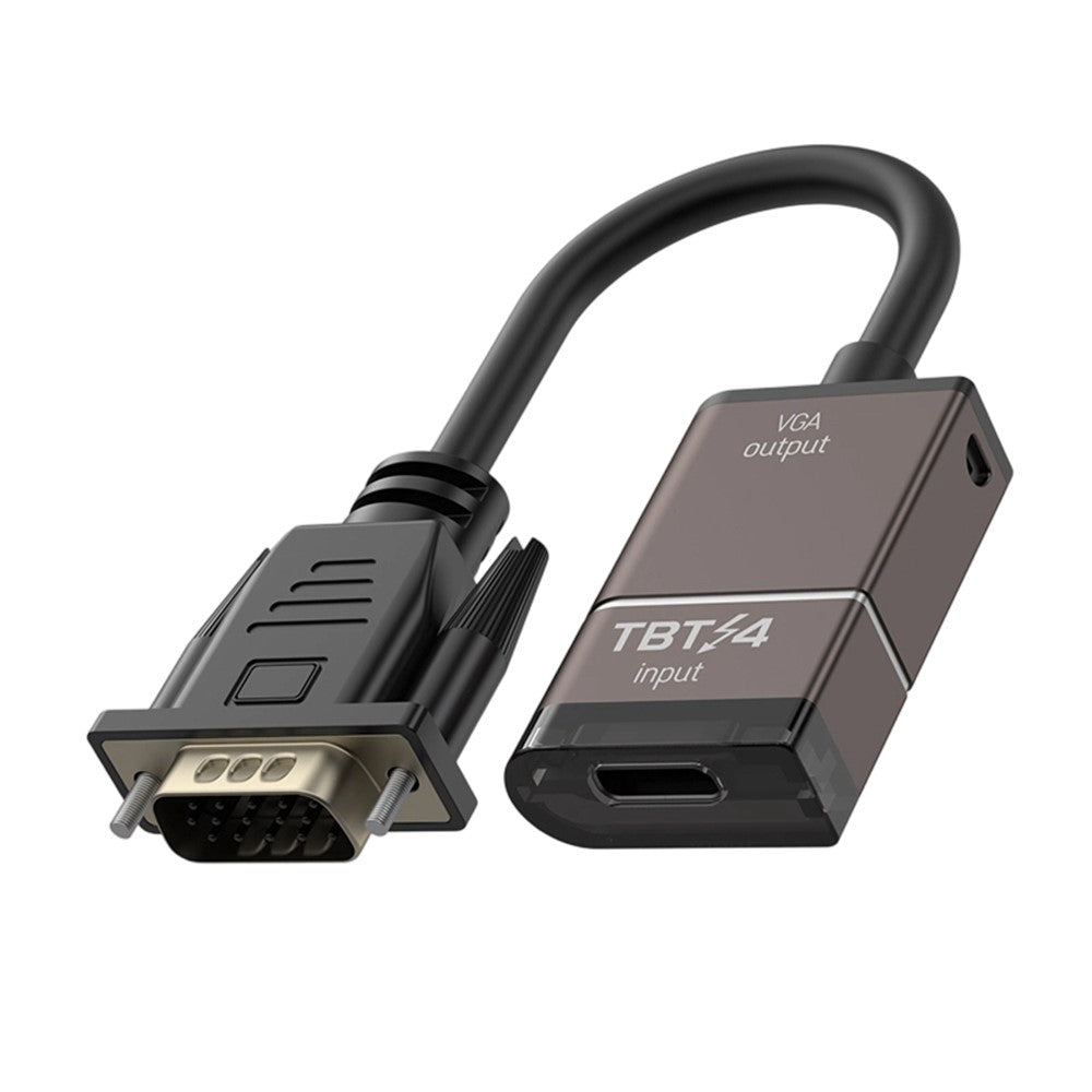 Thunderbolt 3/4/5-kompatibel USB-C till VGA-konverterare 1080P/60Hz HD-videoadapterkabel för skärm, projektor, TV-skärm