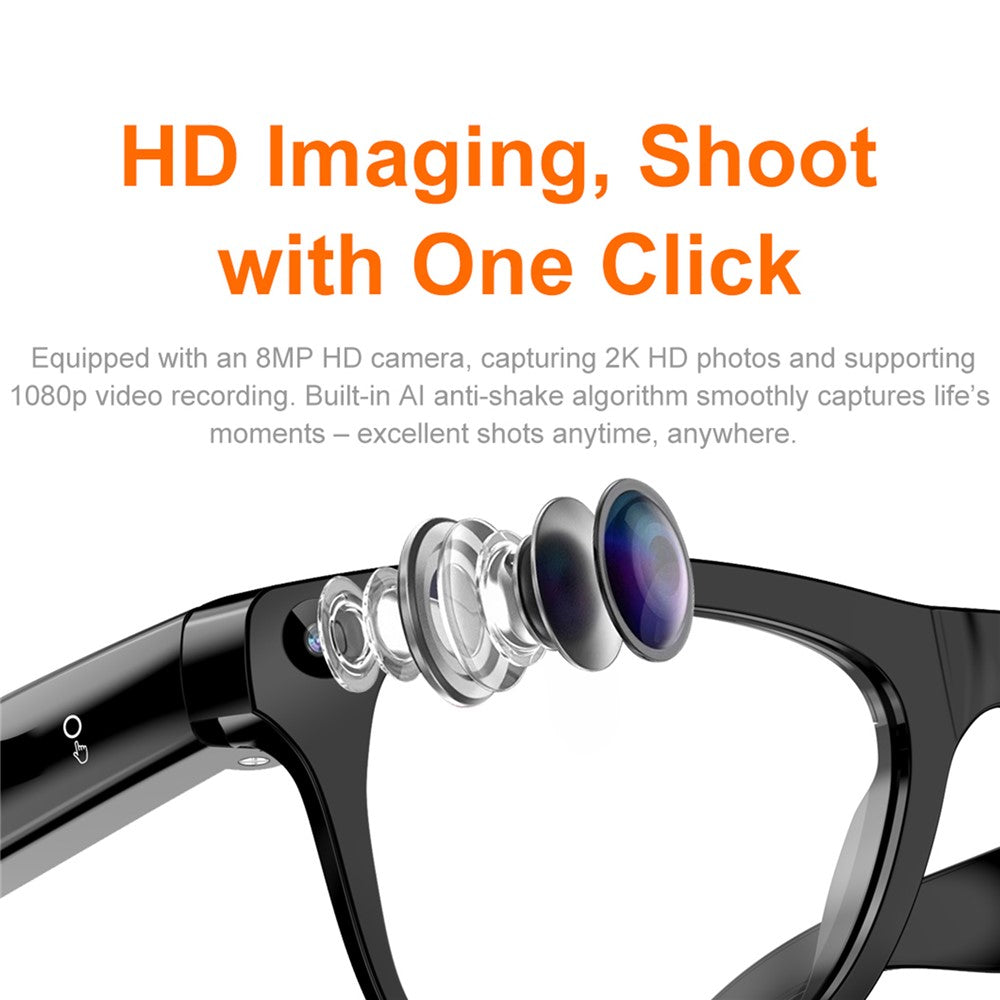 xk one pro AI Smart Glasses 8MP HD-kamera Bluetooth-kompatibel opkald stemmeoversættelse optagelse briller