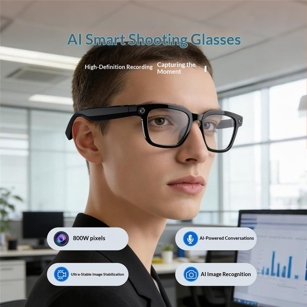 V03Pro AI Smart Glasses 800W Camera 1200P Video Bluetooth-compatible 5.3 Open Ear Music Eyeglasses