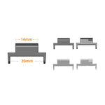 1 par til Casio Baby-G BA-110 / BA-112 / BA-100 / BA-130 metaladapter 14mm til 20mm urremforbindelse
