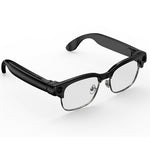 E09B Smart Glasses 8MP Camera 8GB Storage Voice Assistant Metal Half Frame Anti-Blue Light Lens