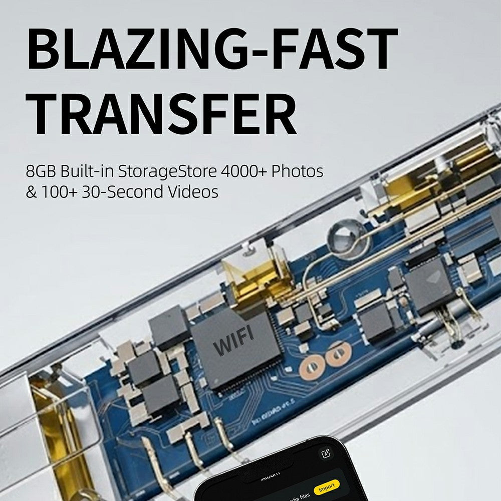 E09B Smart Glasses 8MP Camera 8GB Storage Voice Assistant Metal Half Frame Anti-Blue Light Lens