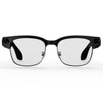 E09B Smart Glasses 8MP Camera 8GB Storage Voice Assistant Metal Half Frame Anti-Blue Light Lens
