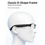E09B Smart Glasses 8MP Camera 8GB Storage Voice Assistant Metal Half Frame Anti-Blue Light Lens