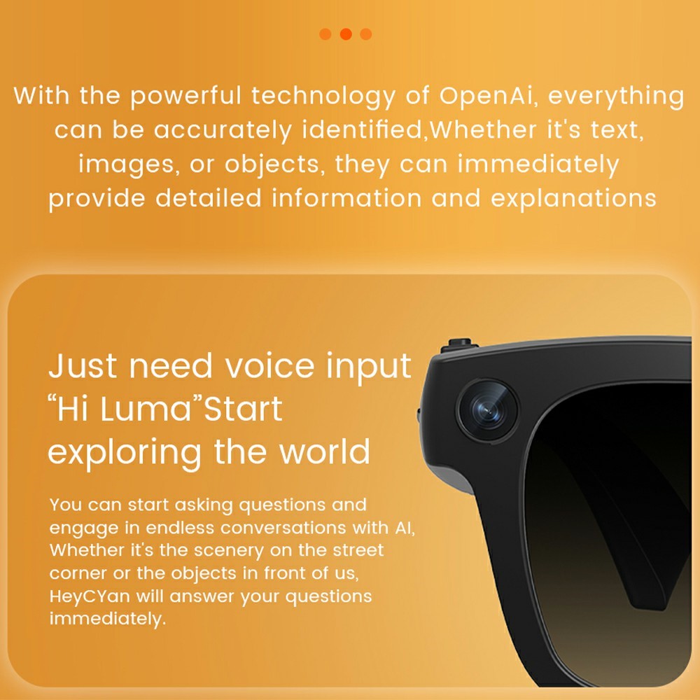 E09C Smart AI-briller 8MP Kamera 1080P Video AI Objektgenkendelse Stemmestyring til fjernmøder