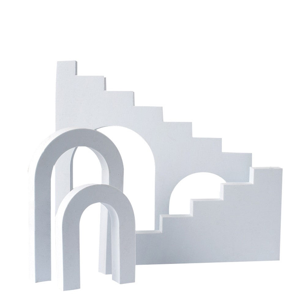 4Pcs/Set Ladder & Arch Table Ornament Jewelry Cosmetics Shooting Background Geometric Photography Prop