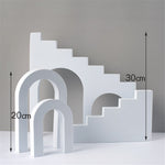 4Pcs/Set Ladder & Arch Table Ornament Jewelry Cosmetics Shooting Background Geometric Photography Prop