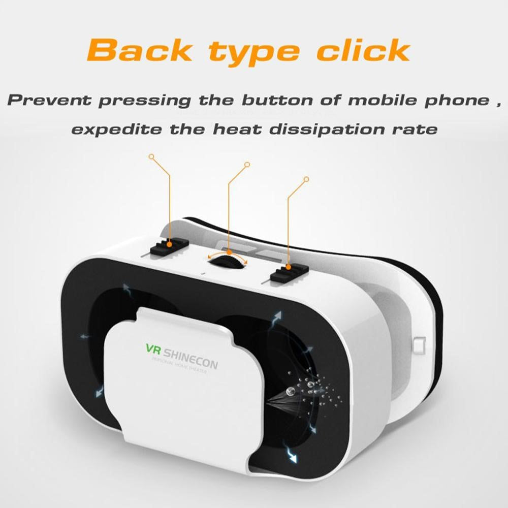 G05A Bærbart VR-headset Universelle virtual reality-briller VR-briller til 3D-spil og HD-film Kompatible med 4,7"-6,5" mobiltelefoner (B01 version med RC-håndtag)