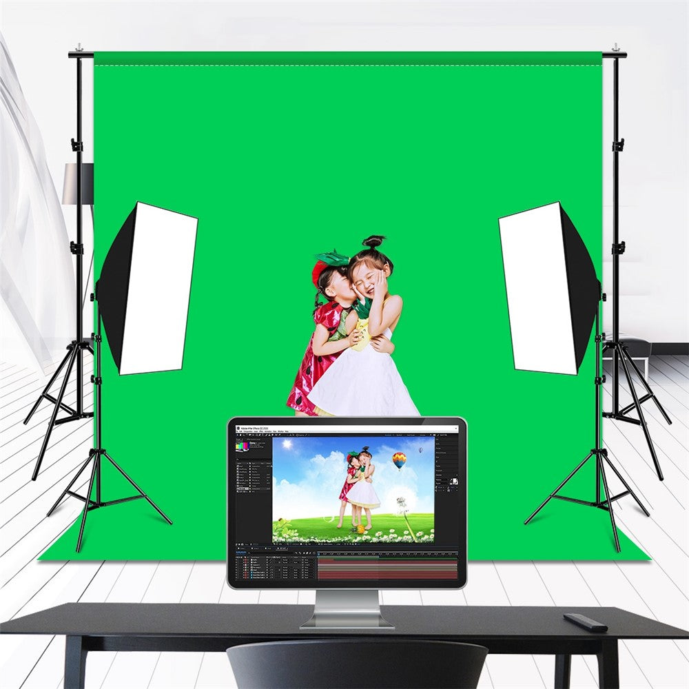 PULUZ PU5207 2x2m til fotostudie Green Screen Chroma Key Fotobaggrund 120g Tyk baggrund