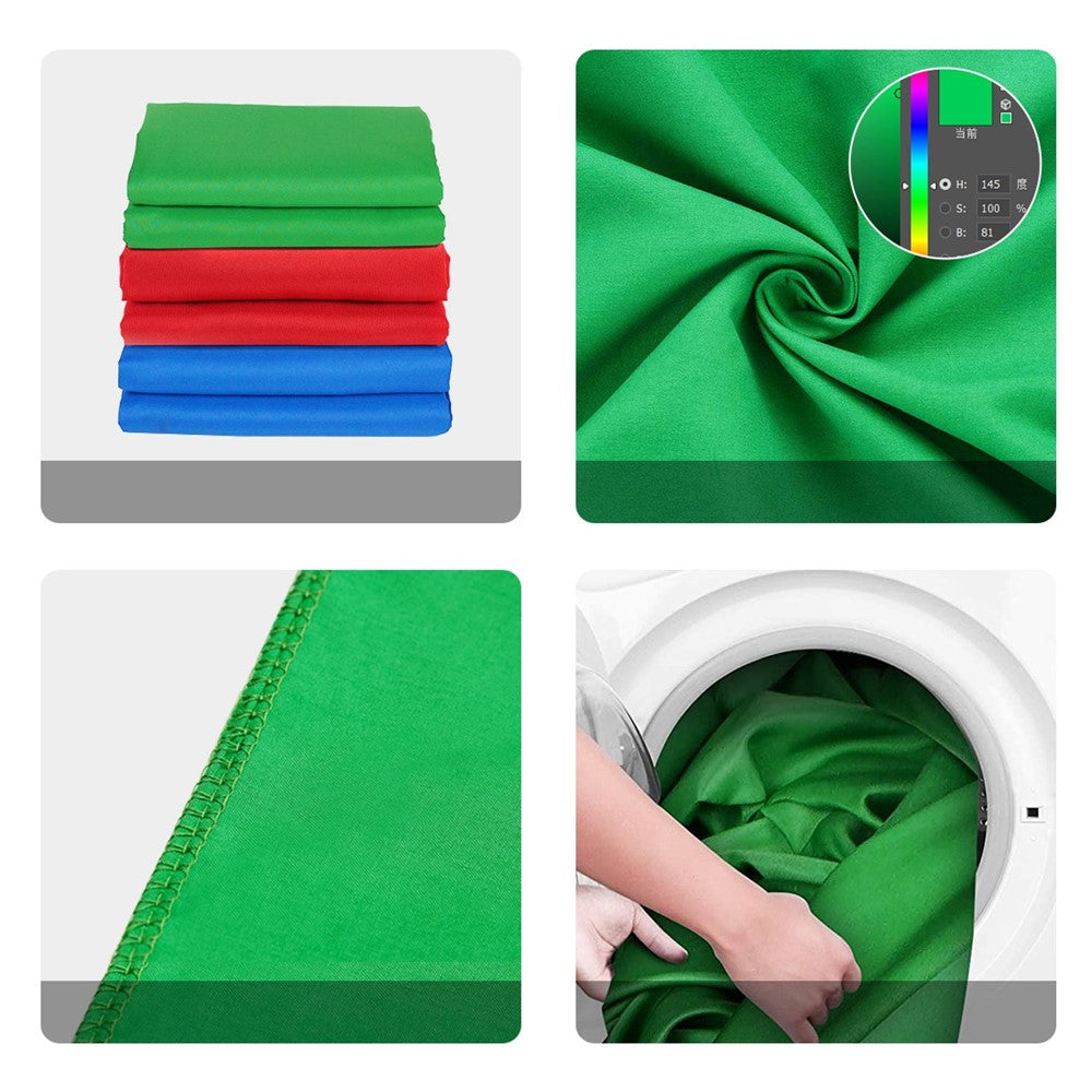 PULUZ PU5207 2x2m til fotostudie Green Screen Chroma Key Fotobaggrund 120g Tyk baggrund