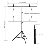 PULUZ PU5204G 1x2m 120g Fortykket Baggrund med T-formet Stativ og 3 Klemmer til Fotostudie Green Screen Chroma Key Fotobaggrund