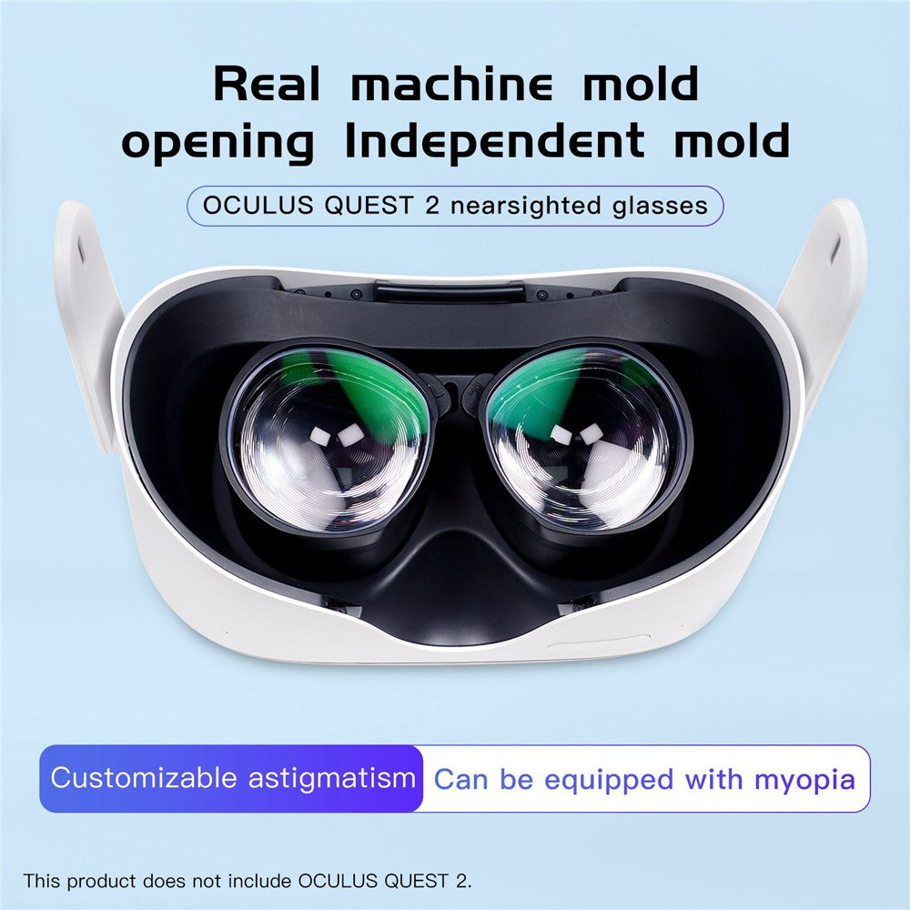 QISYKER 1 par nærsynethedsbriller Myopilinse til Oculus Quest 2, anti-blåt lys/0-500 graders nærsynethed/50-200 graders astigmatisme/1.56 linse
