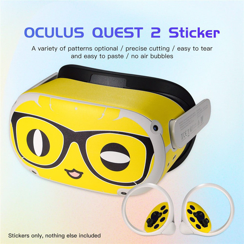 QISYKER For Oculus Quest 2 VR Glasses Cartoon PVC Protective Decals Decoration Sticker