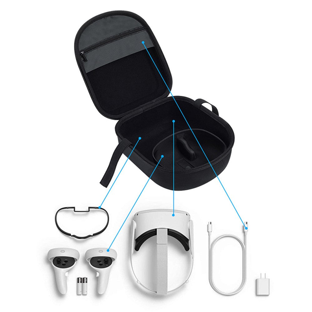 For Oculus Quest 2 beskyttende etui Bærbar hård rejsetaske VR Headset bæretaske til VR tilbehør
