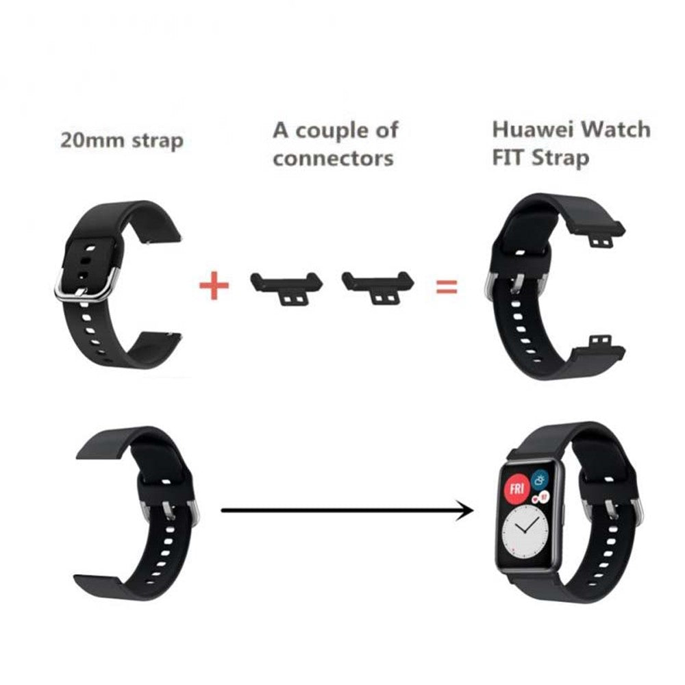 For Huawei Watch Fit / Watch Fit Special Edition Watch Band Adapter 20mm Zinc Alloy Watch Connector with Screwdriver and Plugs