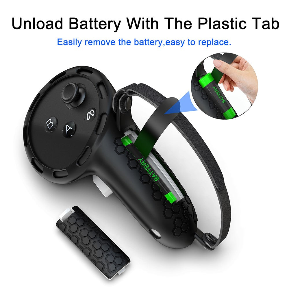 1 par til Meta Quest 3 / 3S håndtag controller cover VR håndgreb etui let at udskifte batteri