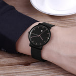 MINI FOCUS Herre Quartz Ur Kalender Vandtæt Åndbar Metalrem Herrearmbåndsur