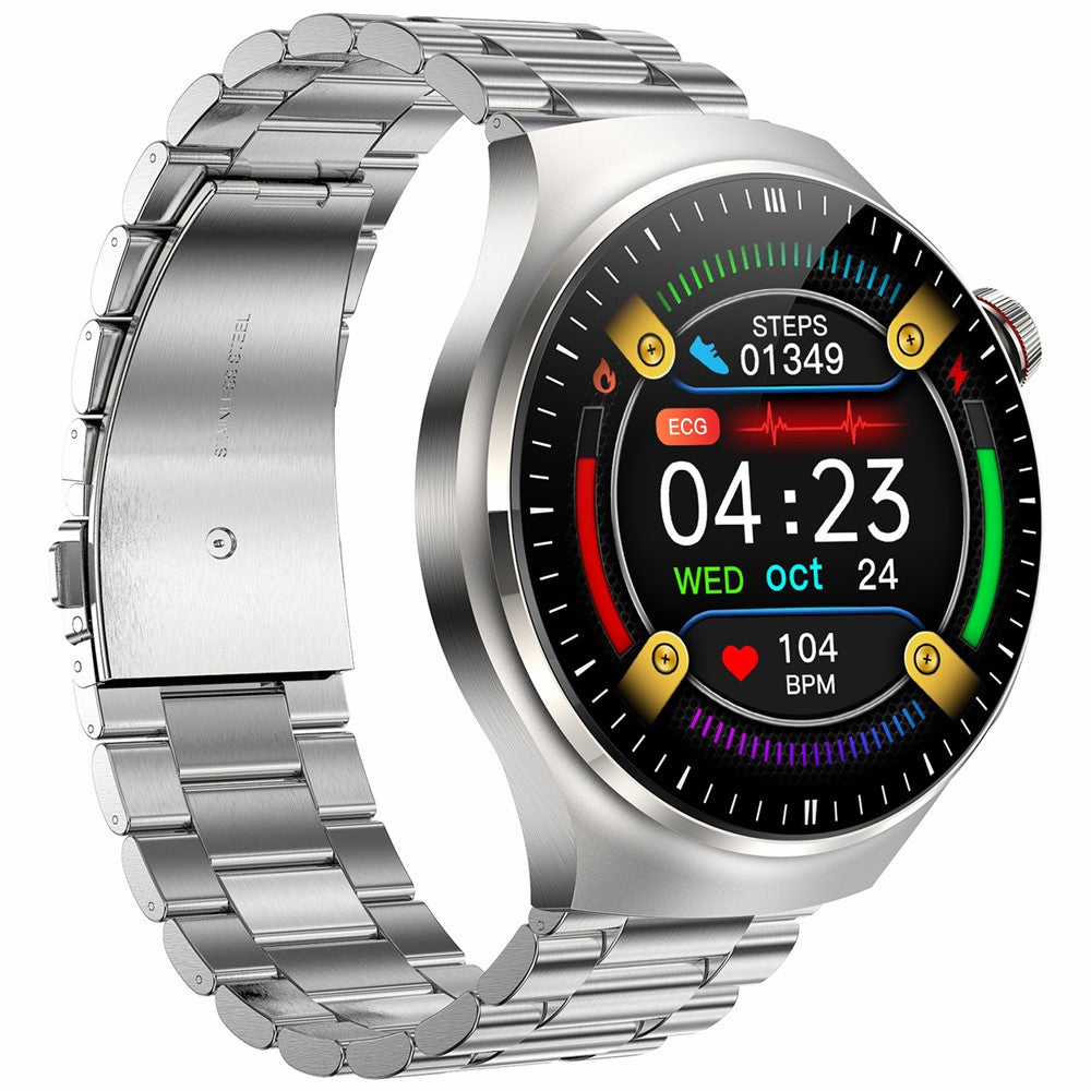 TK26 1,43-tommer AMOLED-skærm Puls Søvnmonitor Bluetooth-kompatibelt Opkald Smartwatch, Stålrem
