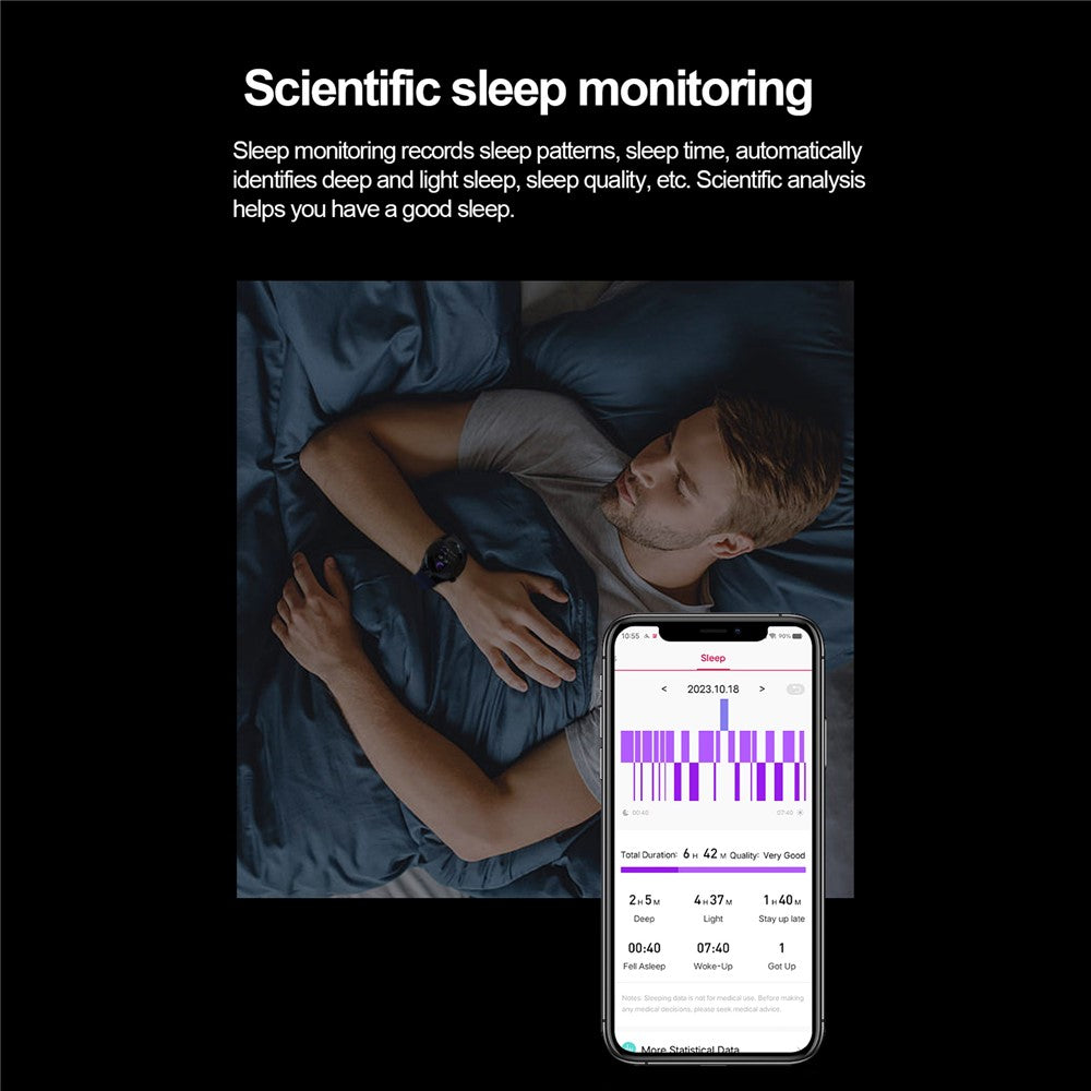 TK26 1,43-tommer AMOLED-skærm Puls Søvnmonitor Bluetooth-kompatibelt Opkald Smartwatch, Stålrem