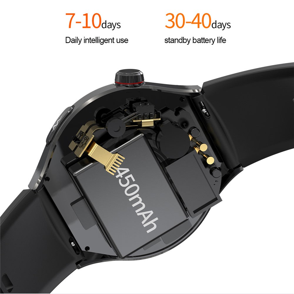 TK26 1,43-tommer AMOLED-skærm Puls Søvnmonitor Bluetooth-kompatibelt Opkald Smartwatch, Stålrem