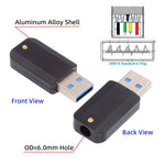 CN-024-MA Solder Type USB 3.0 Type-A Male Plug Connector with Aluminum Alloy Shell for 6.0mm Cable
