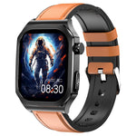 ET280 ECG Smart Watch Blood Oxygen Monitoring SOS Bracelet Wrist Band with Leather Strap