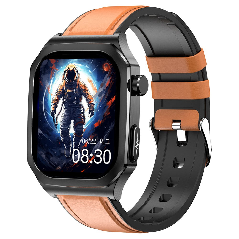 ET280 ECG Smart Watch Blood Oxygen Monitoring SOS Bracelet Wrist Band with Leather Strap