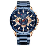 CURREN M8363 Multi-function Waterproof Men Quartz Watch Stainless Steel Strap Bussiness Style Men Wristwatch