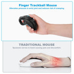 Y-10W Wireless USB Handheld Finger Trackball Mouse with Laser Pointer for Left / Right Hand (No Battery)