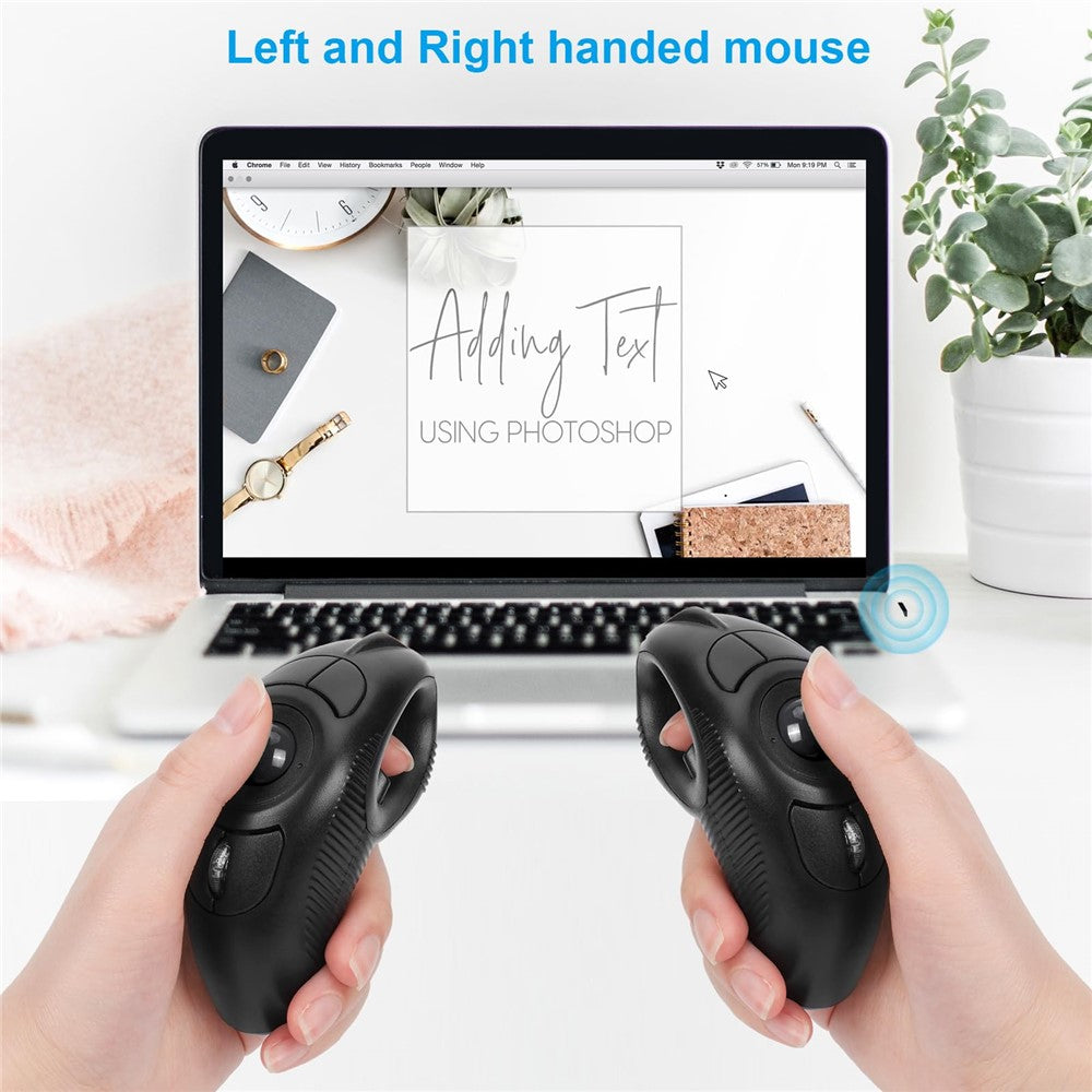 Y-10W Wireless USB Handheld Finger Trackball Mouse with Laser Pointer for Left / Right Hand (No Battery)