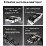 HK80 Smartklocka AMOLED Böjd Skärm Bluetooth-kompatibel Samtalshälsomonitor NFC Vattentät Fitnesstracker Klocka