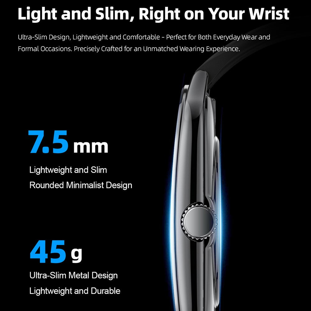 MT61 Ultratunn Smartklocka 1,96 tums AMOLED böjd skärm Bluetooth-kompatibel samtalshälsomonitor, stålarmband