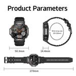KC91 1,39 tums HD-skärm smartklocka för utomhusbruk inbyggd GPS sporttracker pulsmätare med höjdmätare/barometer/kompass