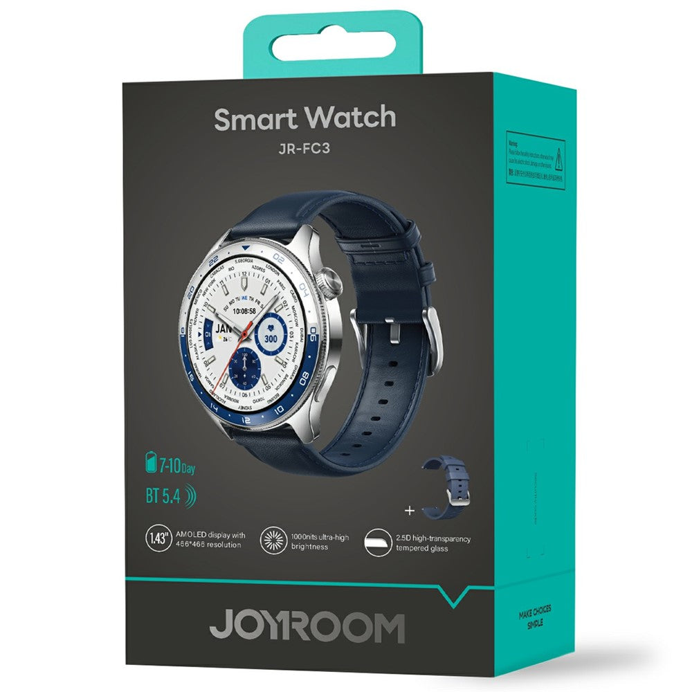 JOYROOM JR-FC3 Bluetooth-kompatibelt smartwatch til opkald, 1,43 tommers AMOLED-ur med sundhedsovervågning