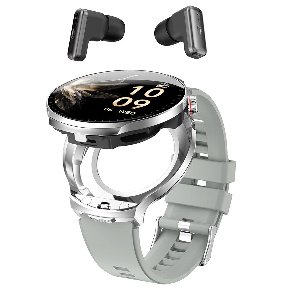 T100 Health Monitoring Bluetooth-compatible Call Sports Wristwatch 2 in 1 TWS Earbuds Smart Watch