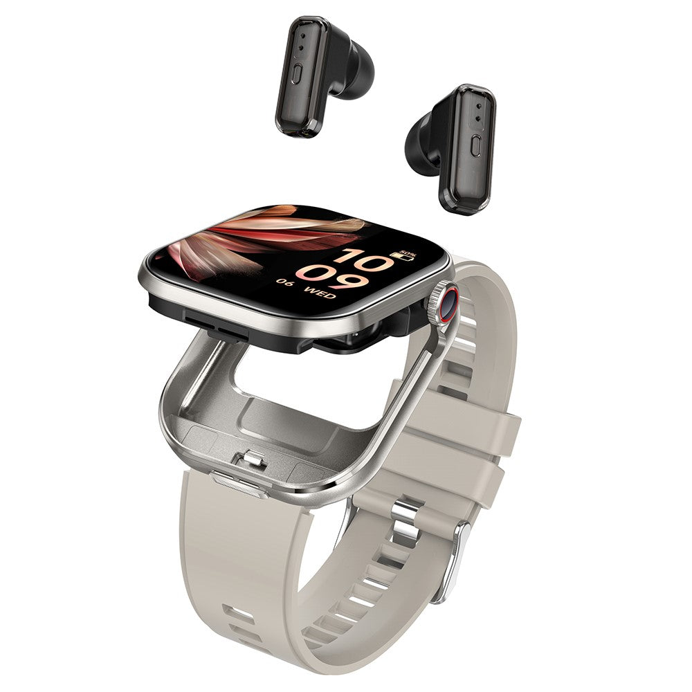 T99 Smartklocka 2 i 1 TWS Hörlurar Bluetooth-kompatibla Samtal Puls Blodtrycksmätare Armbandsur