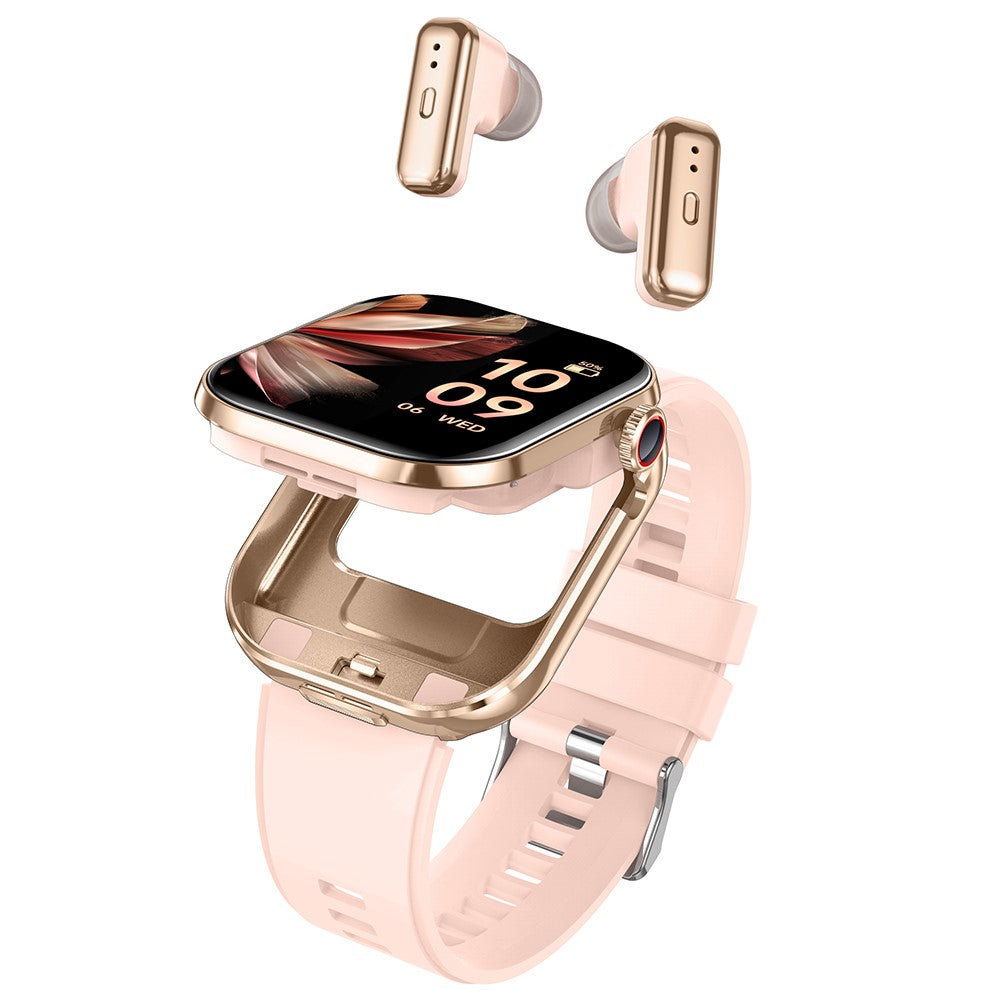 T99 Smartklocka 2 i 1 TWS Hörlurar Bluetooth-kompatibla Samtal Puls Blodtrycksmätare Armbandsur