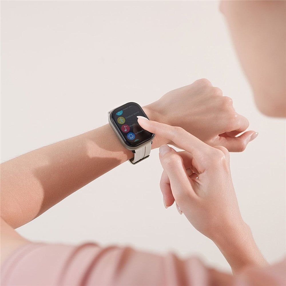 D12 2-i-1 Bluetooth-kompatible høretelefoner Smartur Sundhedsovervågning Fitness Tracker 2,01 tommer TFT-skærm Armbåndsur, Silikonerem