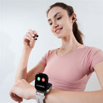 D12 2-i-1 Bluetooth-kompatible høretelefoner Smartur Sundhedsovervågning Fitness Tracker 2,01 tommer TFT-skærm Armbåndsur, Silikonerem