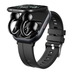 D12 2 i 1 Bluetooth-kompatibla hörlurar Smartklocka Hälsoövervakning Fitnesstracker 2,01 tums TFT-skärm Armbandsur, Silikonarmband