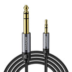 ESSAGER 5 m HD-ljudkabel med flätad sladd, 3,5 mm hane till 6,5 mm hane, ljudadapterkabel med guldpläterad kontakt