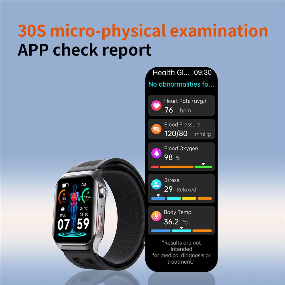 F520 Luftpump Blodtryck Smartklocka Puls Sömnmonitor Klocka med SOS Fall Alarm Röstsändning