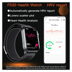 F530 Air Pump Blood Pressure Smart Watch ECG Monitor Watch Heart Rate Sleep Tracker with SOS Fall Alarm Micro Health Check